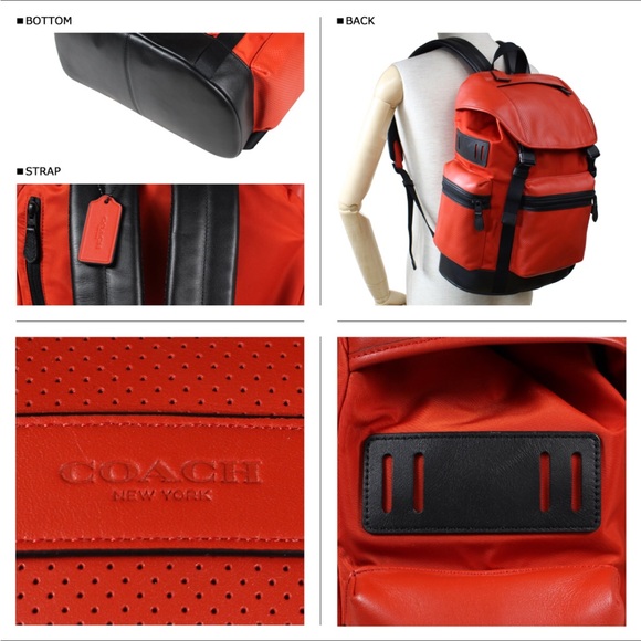 NWT $595 COACH TREK PACK IN NYLON AND PERFORATED LEATHER (COACH F72018) - Picture 4 of 4
